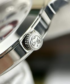 Đồng hồ đôi Gucci rắn dây kim loại mặt trắng like auth 28/38mm