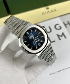 Đồng Hồ Patek Philippe Nautilus Nam Dây Kim Loại Mặt Xanh Super Fake 1:1 40mm