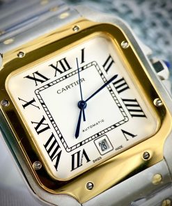 Đồng hồ Cartier Santos nam dây kim loại fake cao cấp 40mm