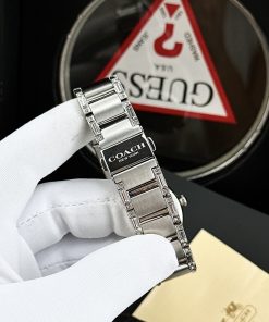 Đồng Hồ Coach Crystal Baguette Nữ Dây Kim Loại Like Auth 33mm (2)