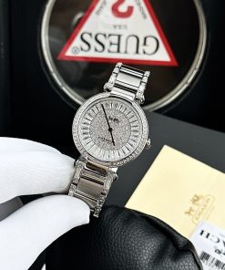 Đồng Hồ Coach Crystal Baguette Nữ Dây Kim Loại Like Auth 33mm (2)