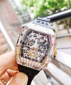 Đồng hồ chính hãng Hanboro By Huboler nam đính đá 40x48mm (6)