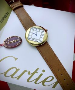 Đồng hồ Cartier Pebble Re-Edition nam dây da Fake cao cấp 36mm (2)