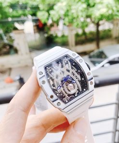 Đồng hồ Hanboro chính hãng nam vỏ carbon màu trắng 45mm (2)