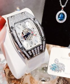 Đồng hồ Hanboro chính hãng nữ dây cao su trắng 36mm (2)