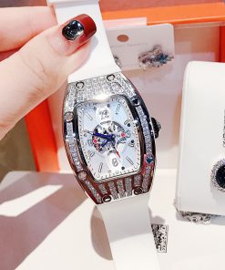 Đồng hồ Hanboro chính hãng nữ dây cao su trắng 36mm (2)