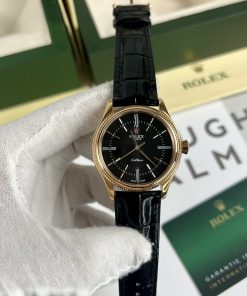 Đồng hồ Rolex Cellini nam mặt đen Replica 11 cao cấp 39mm (2)