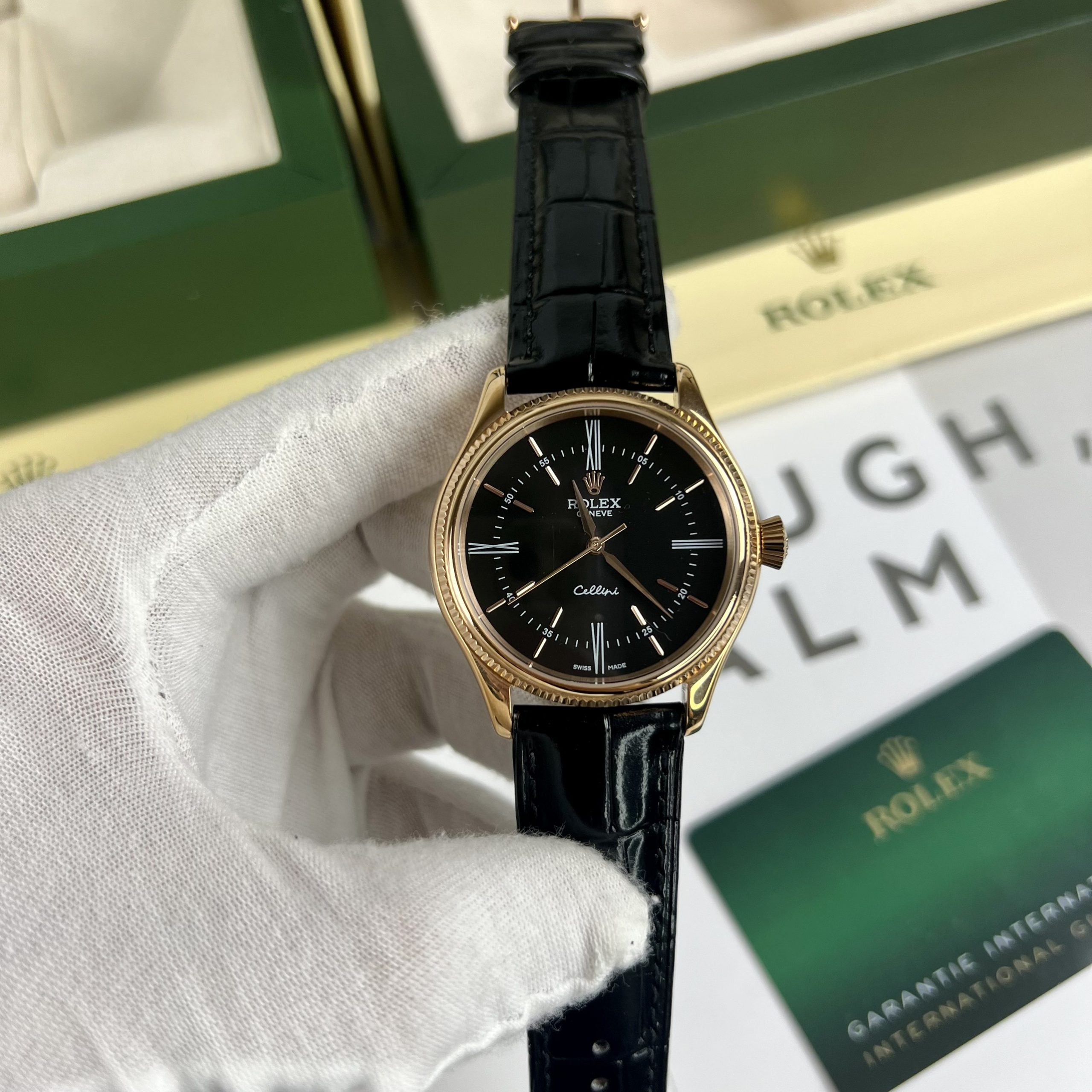 Đồng hồ Rolex Cellini nam mặt đen Replica 11 cao cấp 39mm (2) Đồng hồ Rolex Cellini nam mặt đen Replica 11 cao cấp 39mm (2)