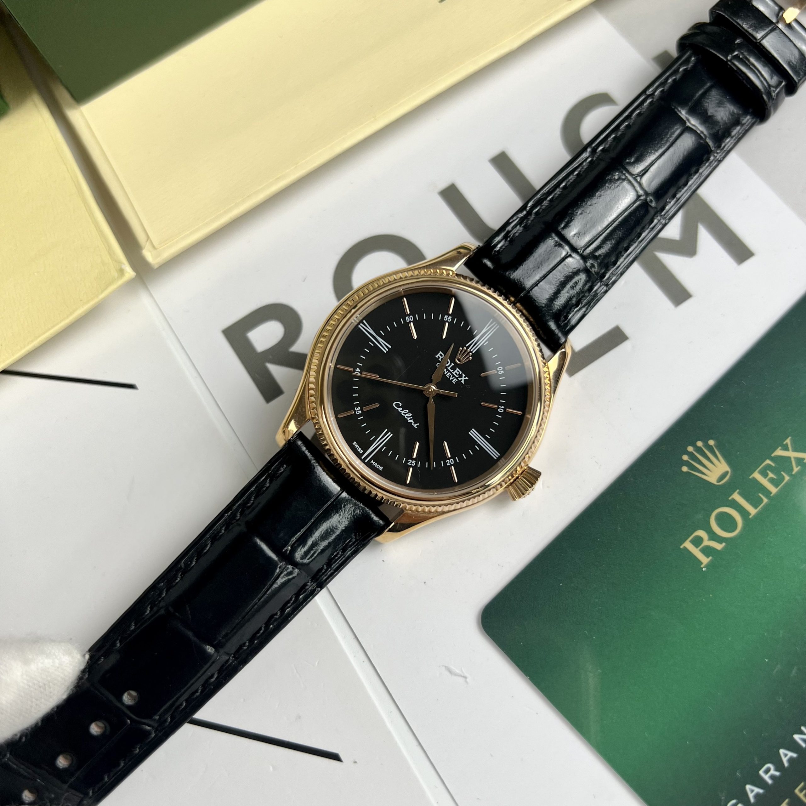 Đồng hồ Rolex Cellini nam mặt đen Replica 11 cao cấp 39mm (3) Đồng hồ Rolex Cellini nam mặt đen Replica 11 cao cấp 39mm (2)