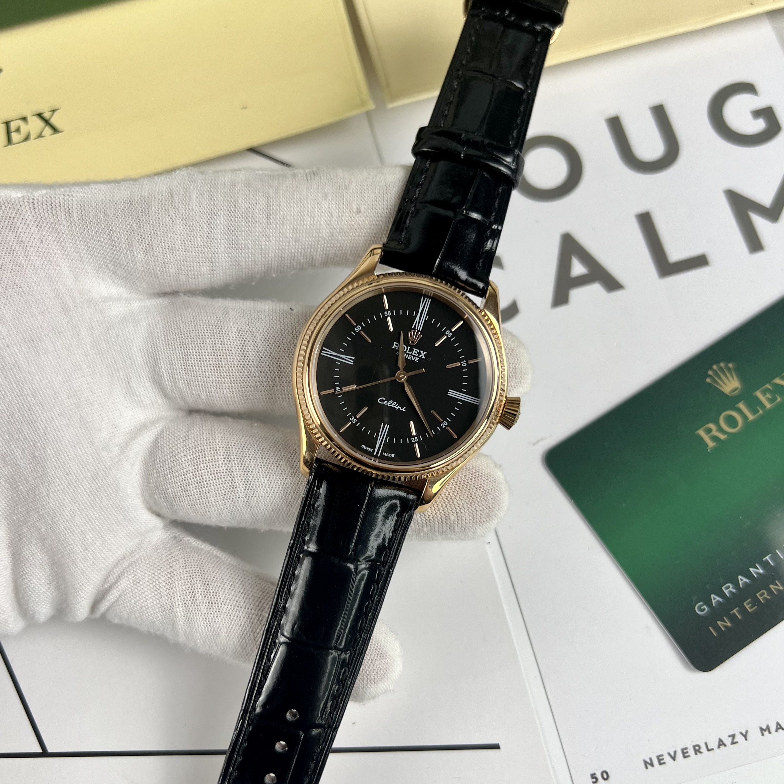 Đồng hồ Rolex Cellini nam mặt đen Replica 11 cao cấp 39mm (4) Đồng hồ Rolex Cellini nam mặt đen Replica 11 cao cấp 39mm (2)