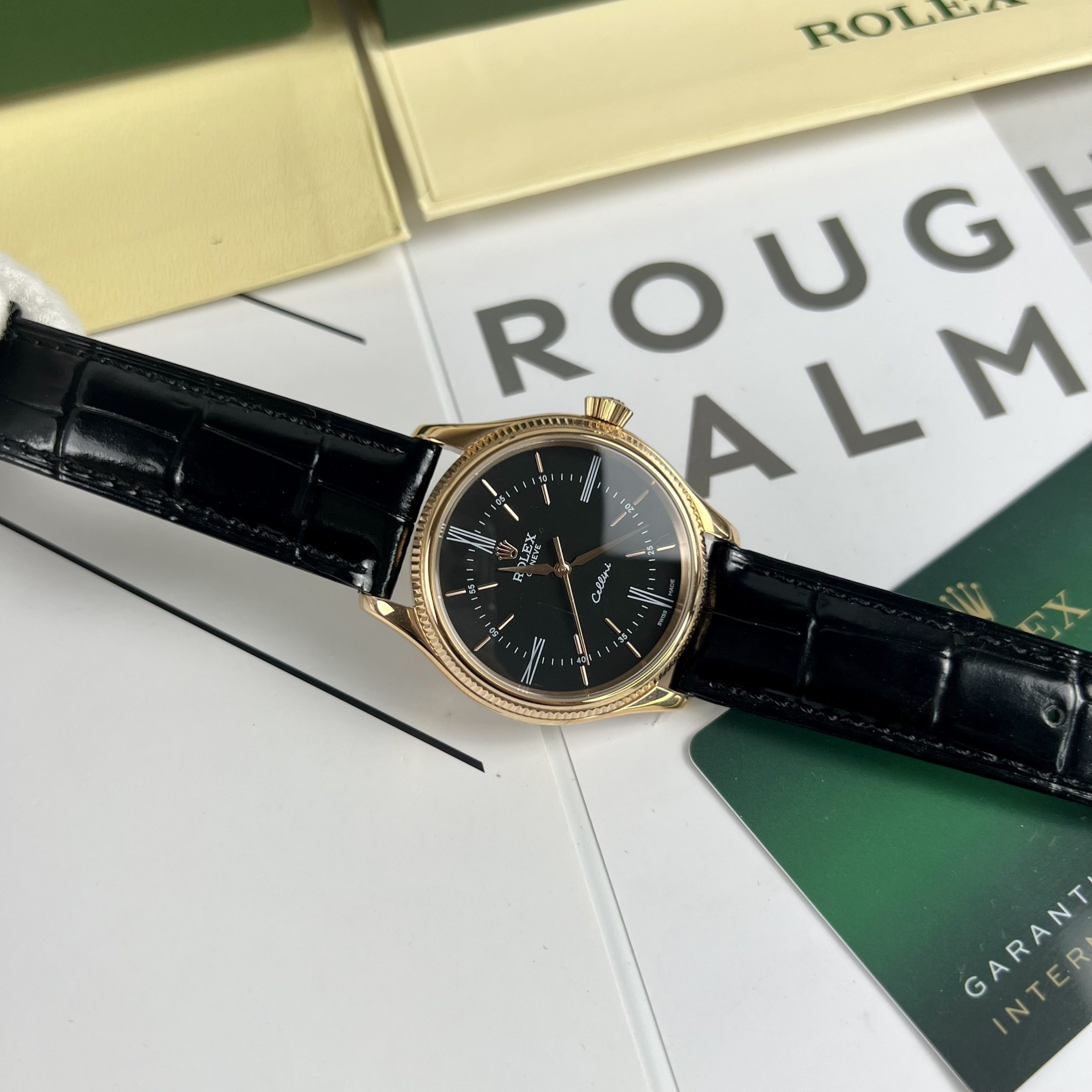 Đồng hồ Rolex Cellini nam mặt đen Replica 11 cao cấp 39mm (6) Đồng hồ Rolex Cellini nam mặt đen Replica 11 cao cấp 39mm (2)