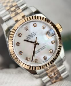 Đồng hồ Rolex DateJust nữ mặt khảm xà cừ Replica 11 EW Factory 31mm (2)
