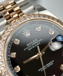 Đồng hồ Rolex Datejust Replica cao cấp mặt đen đính đá 36-41mm (8)