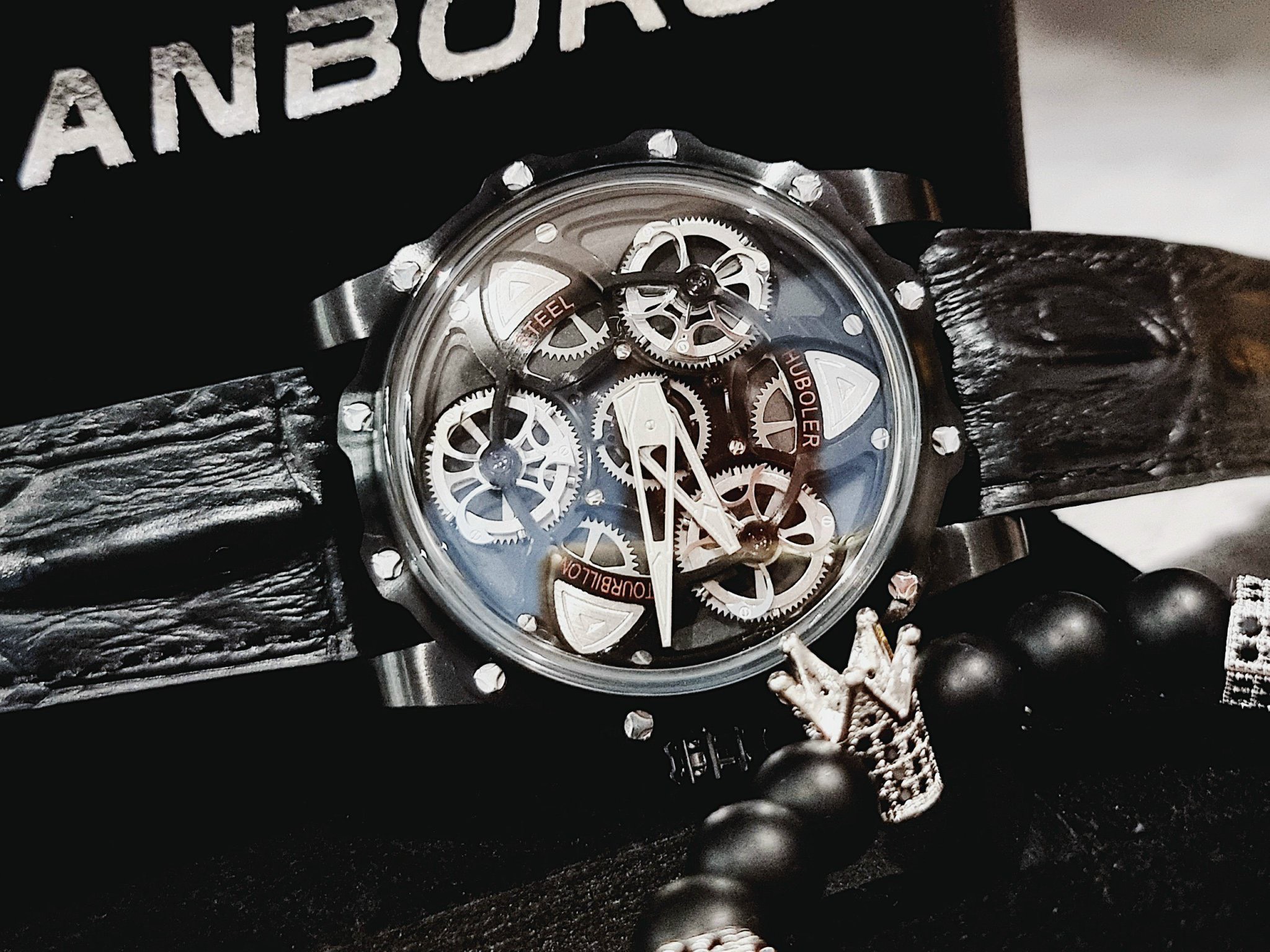 Đồng hồ chính hãng Hanboro By Huboler nam màu đen 44mm (2) Đồng hồ chính hãng Hanboro By Huboler nam màu đen 44mm (2)