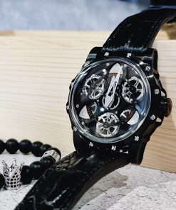 Đồng hồ chính hãng Hanboro By Huboler nam màu đen 44mm (2)