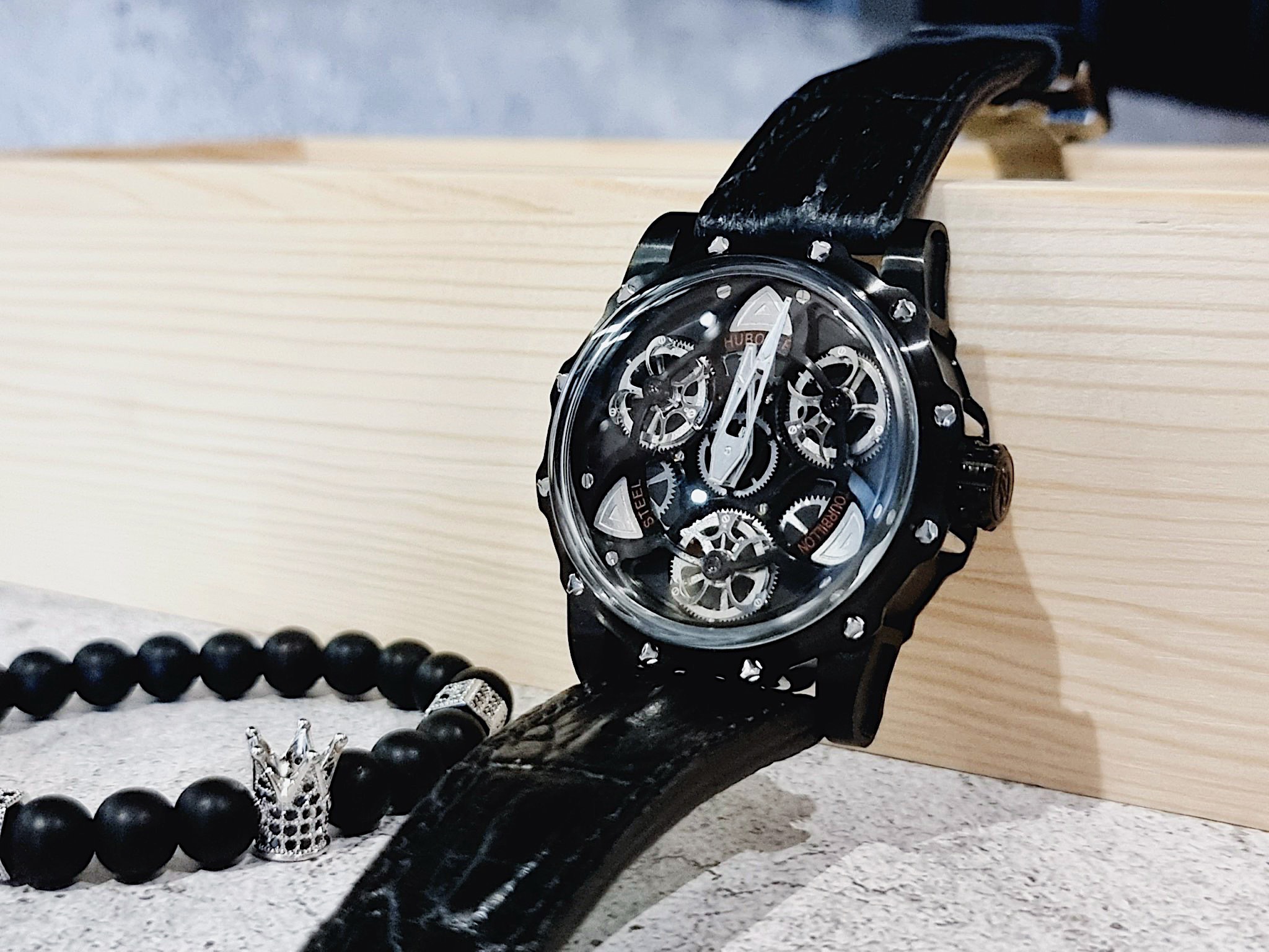 Đồng hồ chính hãng Hanboro By Huboler nam màu đen 44mm (4) Đồng hồ chính hãng Hanboro By Huboler nam màu đen 44mm (2)