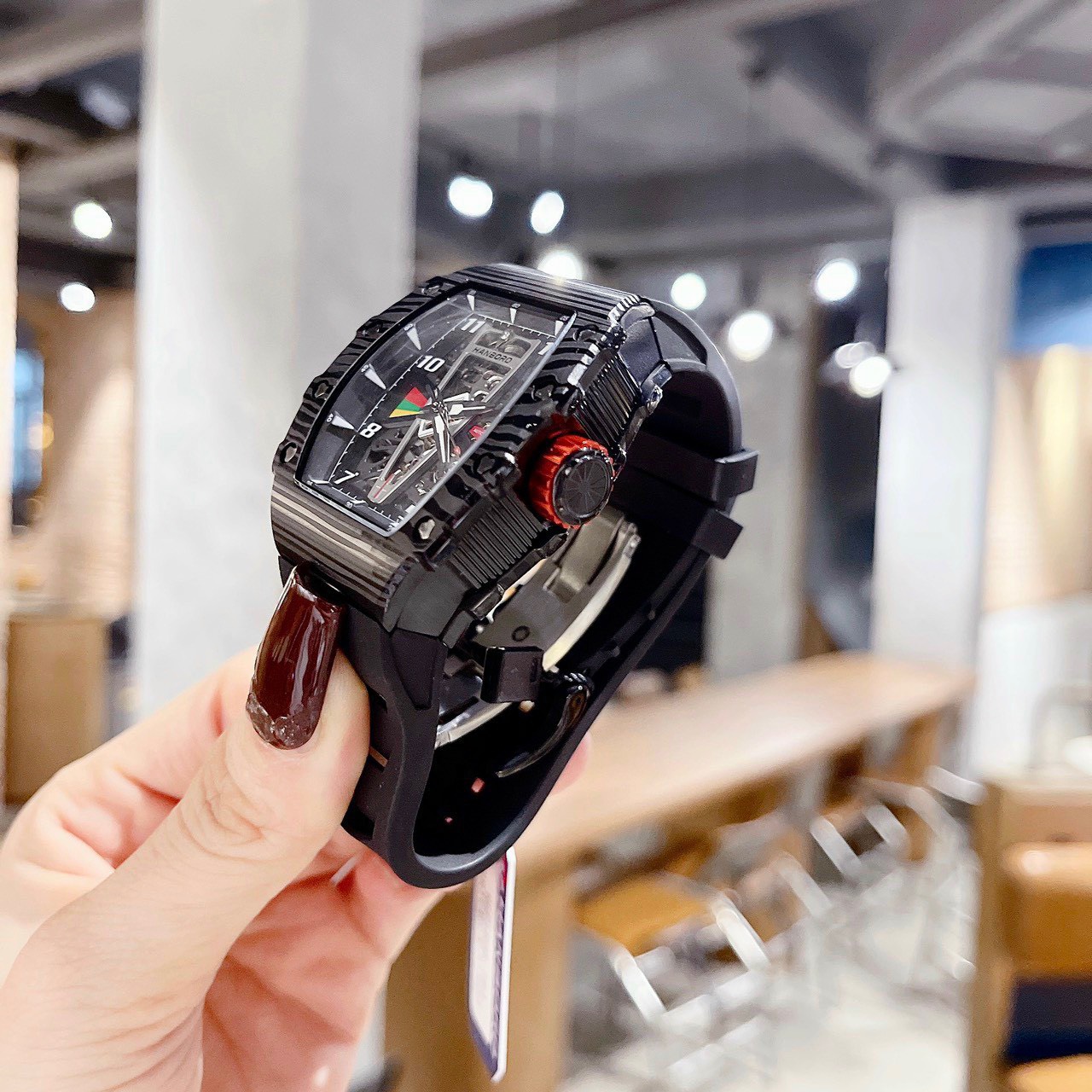 Đồng hồ chính hãng Hanboro By Huboler nam máy cơ tự động 40x48mm (6) Đồng hồ chính hãng Hanboro By Huboler nam máy cơ tự động 40x48mm (2)