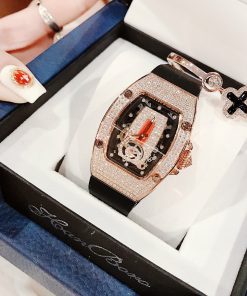 Đồng hồ chính hãng Hanboro hoạ tiết nốt nhạc màu Rose Gold 36mm (2)