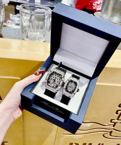 Đồng hồ đôi Hanboro By Huboler chính hãng đính đá 3644mm (2)