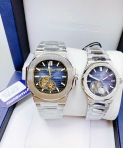 Đồng hồ đôi Hanboro chính hãng dây kim loại 3242mm (2)