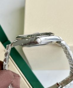 Đồng hồ nam Rolex DateJust Rep 11 mặt xám cọc số đá 41mm (2)