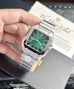 Đồng hồ Cartier Rep 11 Santos mặt xanh lá cây nhà máy BV 39 (3)