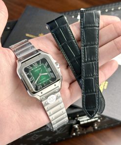 Đồng hồ Cartier Rep 11 Santos mặt xanh lá cây nhà máy BV 39 (3)