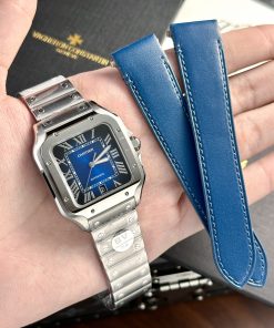 Đồng hồ Cartier Santos Dial Blue Rep 11 Thụy Sỹ BV Factory 39 (2)