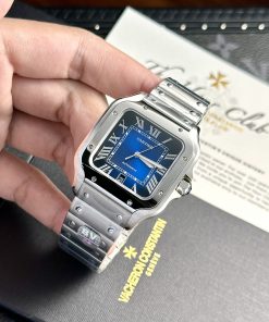 Đồng hồ Cartier Santos Dial Blue Rep 11 Thụy Sỹ BV Factory 39 (2)