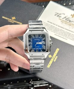 Đồng hồ Cartier Santos Dial Blue Rep 11 Thụy Sỹ BV Factory 39 (2)