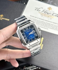 Đồng hồ Cartier Santos Dial Blue Rep 11 Thụy Sỹ BV Factory 39 (2)