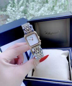 Đồng hồ Chopard nữ mặt vuông dây kim loại Demi Gold siêu cấp 30mm (1)