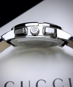 Đồng hồ Gucci nam siêu cấp dây da màu đen Like Auth 42mm (2)