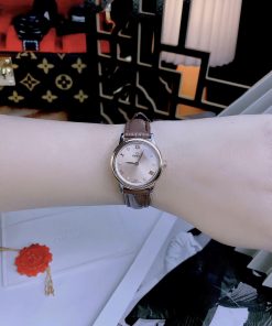 Đồng hồ Omega Deville nữ dây da màu nâu Super Fake Nhật (2)
