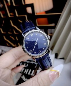 Đồng hồ Omega Fake cao cấp máy Nhật màu xanh dương nữ (2)
