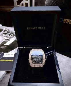 Đồng hồ Richard Mille máy Nhật giá rẻ RM35-01 màu đen đính đá 45mm (1)