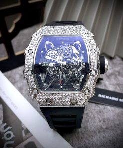 Đồng hồ Richard Mille máy Nhật giá rẻ RM35-01 màu đen đính đá 45mm (1)