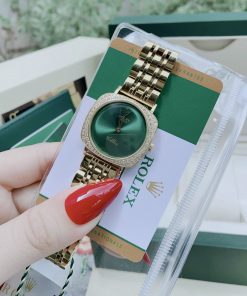 Đồng hồ Rolex Cellini nữ dây kim loại mạ vàng đính đá 34mm (1)