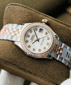Đồng hồ Rolex DateJust Lady nữ mặt khảm xà cừ Rep 11 Thụy Sỹ 28mm (2)