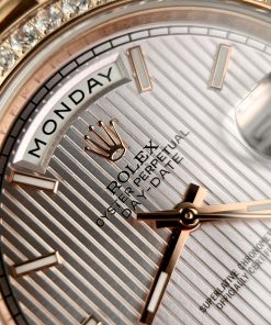 Đồng hồ Rolex Day-Date Rose Gold nam đính đá Replica 11 thụy sỹ 40mm (2)