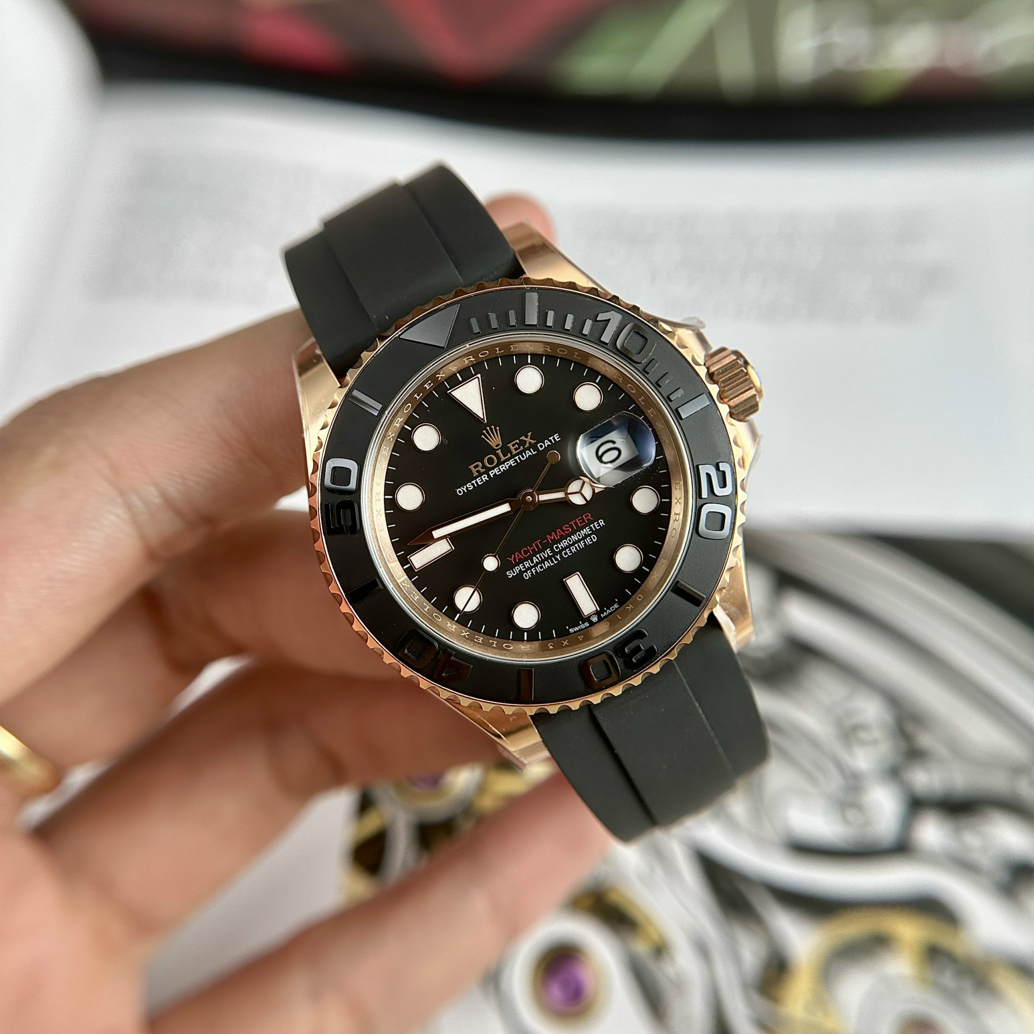 Đồng hồ Rolex Yacht-Master Rose Gold Replica 11 Clean Factory 40mm (2) Đồng hồ Rolex Yacht-Master Rose Gold Replica 11 Clean Factory 40mm (2)