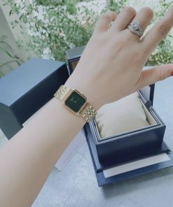 Đồng hồ nữ Chopard giá rẻ dây kim loại mạ vàng mặt vuông 30mm (1)