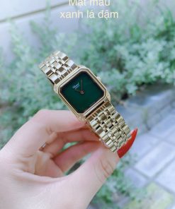 Đồng hồ nữ Chopard giá rẻ dây kim loại mạ vàng mặt vuông 30mm (1)