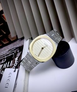 Đồng hồ nữ Gucci 25H Lady Watch siêu cấp mặt vuông dây kim loại