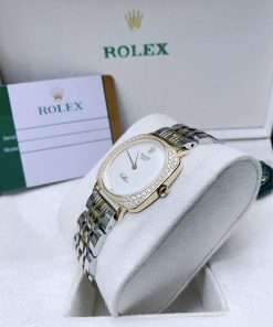 Đồng hồ nữ Rolex Cellini dây kim loại Demi mặt vuông 34mm (1)