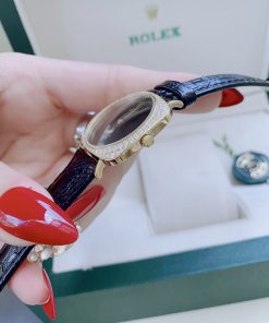 Đồng hồ nữ Rolex giá rẻ Cellini dây da mặt vuông đính đá 34mm (6)