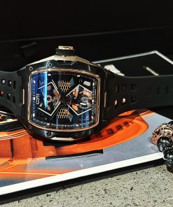 Đồng hồ Bonest Gatti 5501 chính hãng màu đen lộ máy Automatic 45mm