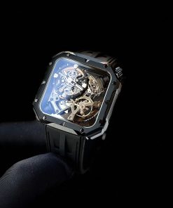 Đồng hồ Bonest Gatti 5804 chính hãng mặt vuông màu đen 43mm (1)