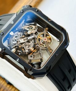 Đồng hồ Bonest Gatti 5804 chính hãng mặt vuông màu đen 43mm (1)