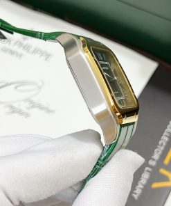 Đồng hồ Cartier Santos nam màu demi Super Fake 11 giá rẻ 40mm (2)